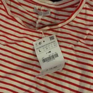 Red and white striped crop top